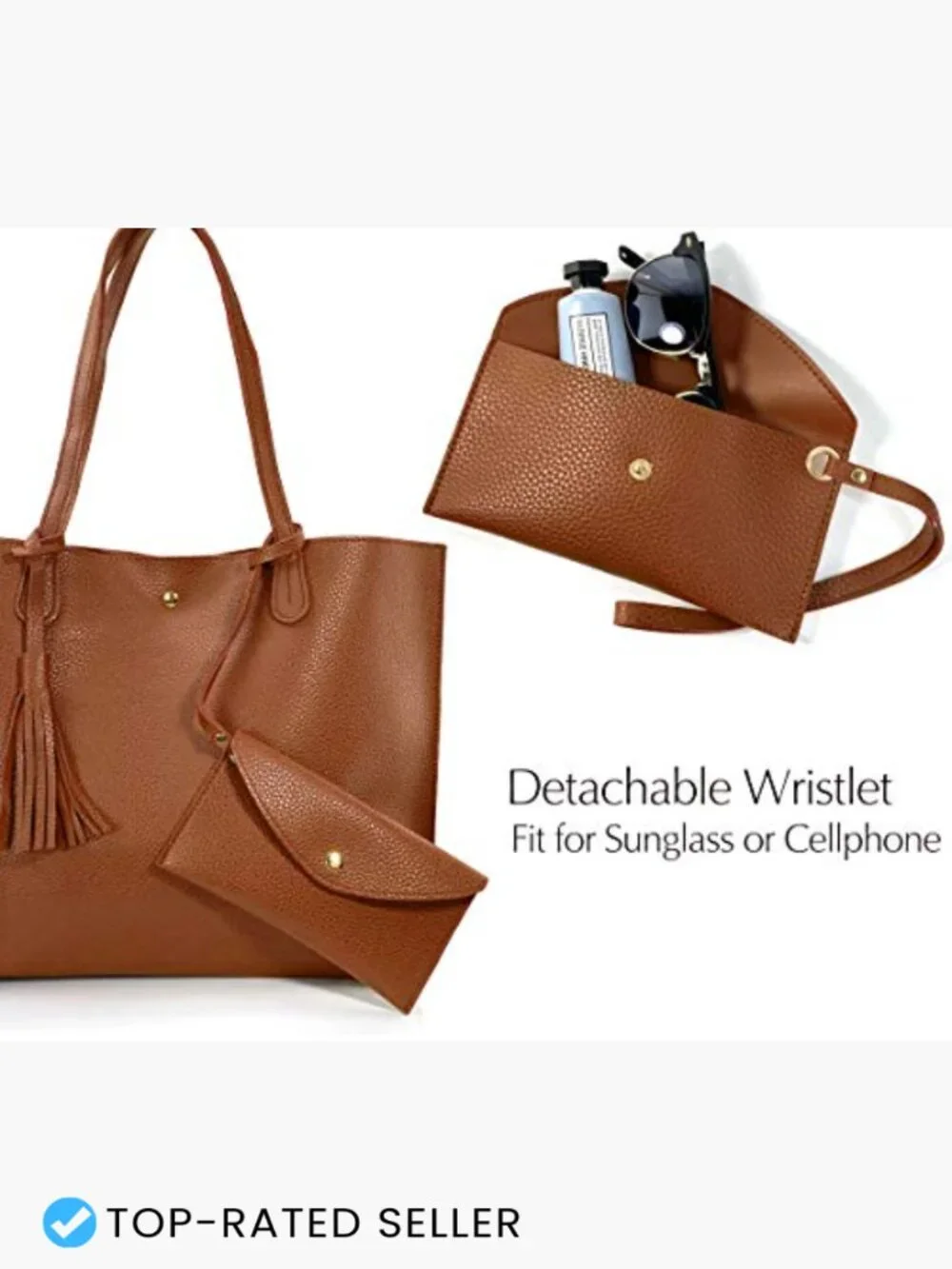 Women's Faux Leather Tote Bag Minimalist Chunky Handbag Work Office Purse